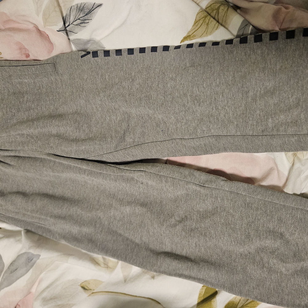 Gray Track Pants with Side Stripe